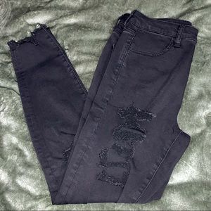 American Eagle Black High Waisted Ripped Jeans NE(X)T Level Stretch Size 12